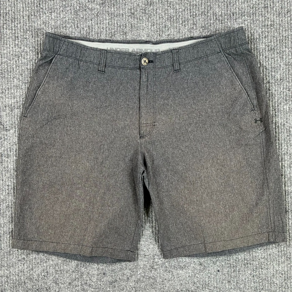 Under Armour HeatGear Golf Shorts Mens Size 40 Gray Performance Stretch Casual